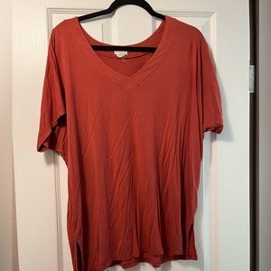 Small Burnt Orange V neck top
